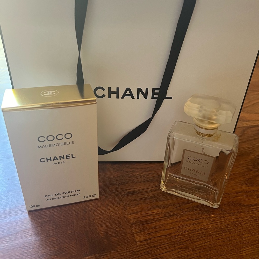 Chanel Coco Mademoiselle Perfume Empty Bottle and Bag Set